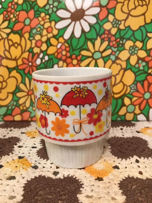 画像: UMBRELLA＆FLOWER スタッキングMug （RD/OR）