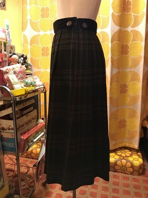 画像: ベルベットなウエストラインが可愛い チェックプリーツスカート