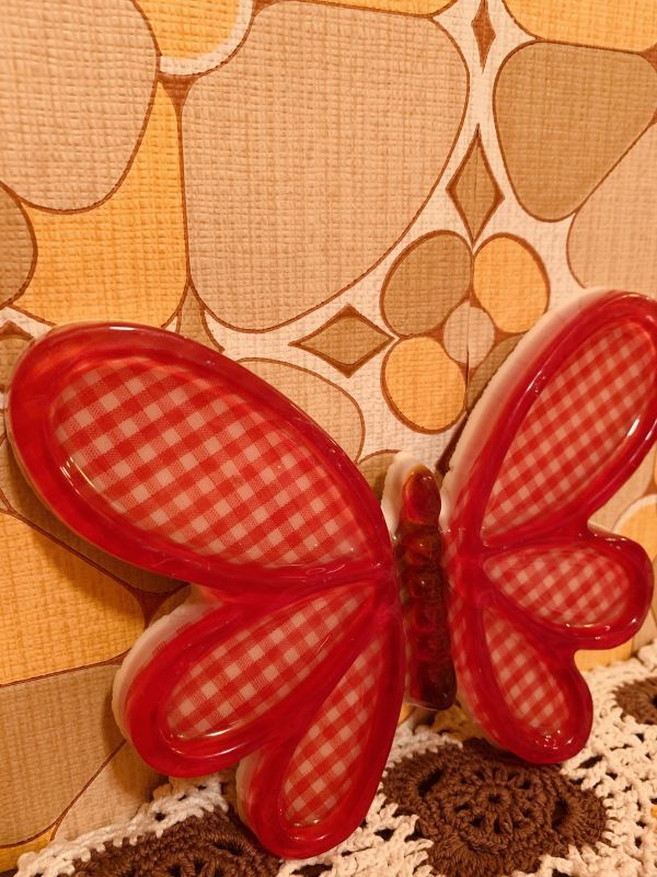 画像: ル―サイト RDギンガムチェックBUTTERFLY Wall Hanging