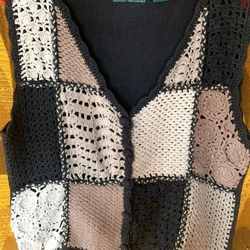 画像: （SALE）Crochet Patchwork Vest