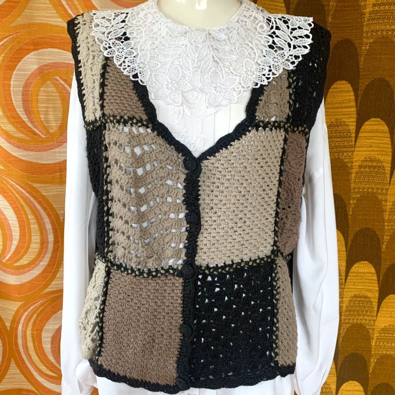 画像: （SALE）Crochet Patchwork Vest