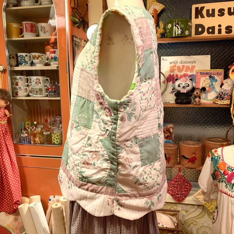 画像: スカラップライン Patchwork quilting vest