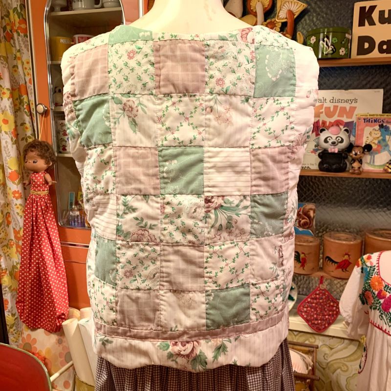 画像: スカラップライン Patchwork quilting vest