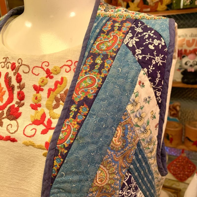 画像: BL Flower・Paisley Patchwork quilting vest