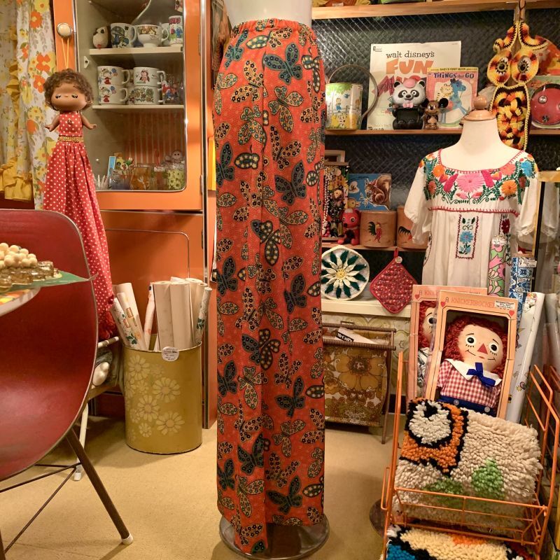 画像: Butterfly・Flower Polyester longskirt