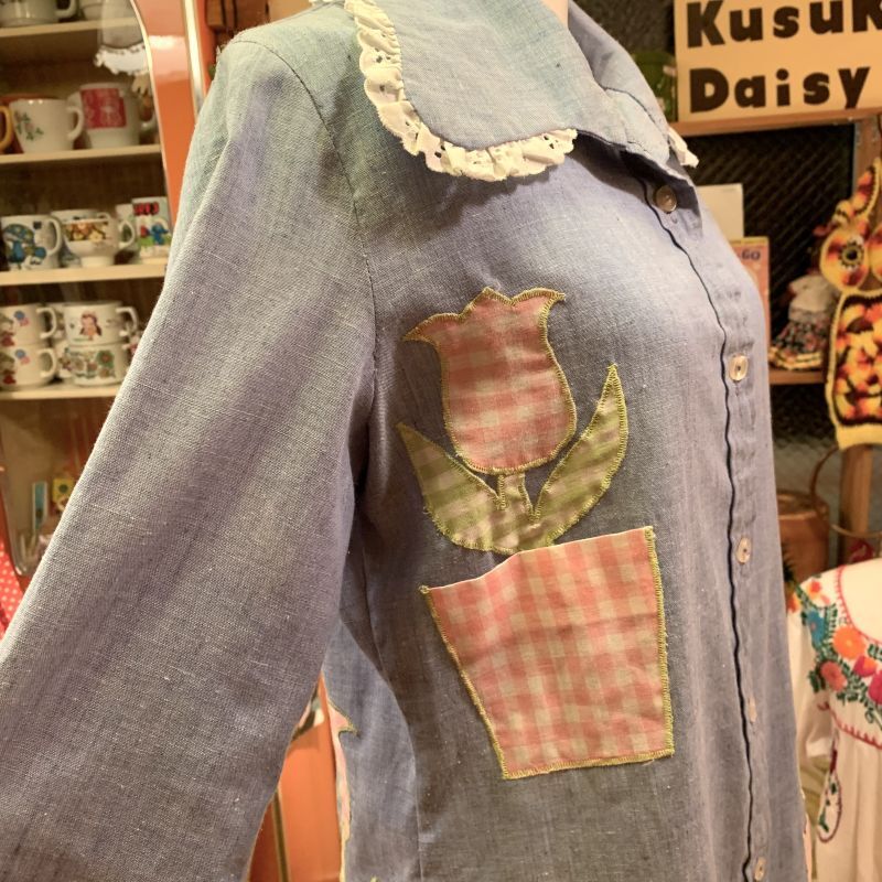 画像: ギンガムチェック Tulip Patch Pocket シャンブレーShirt