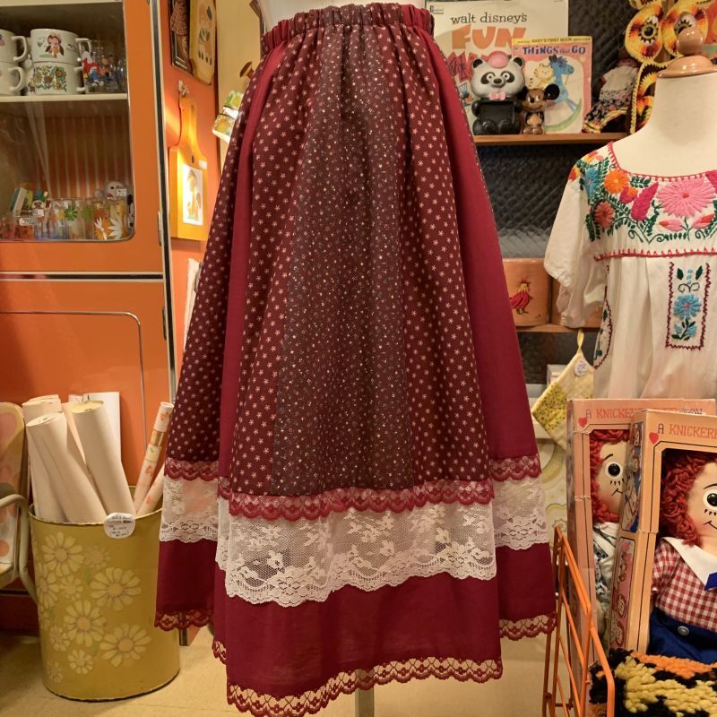 画像: Flower Print patchwork skirt