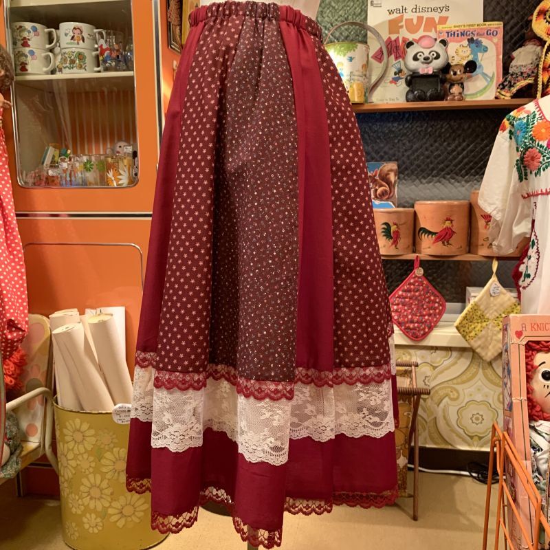 画像: Flower Print patchwork skirt