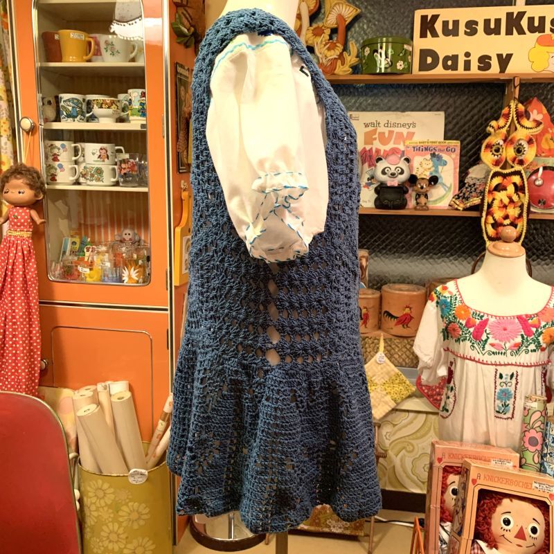 画像: Light blue Crochet tops 