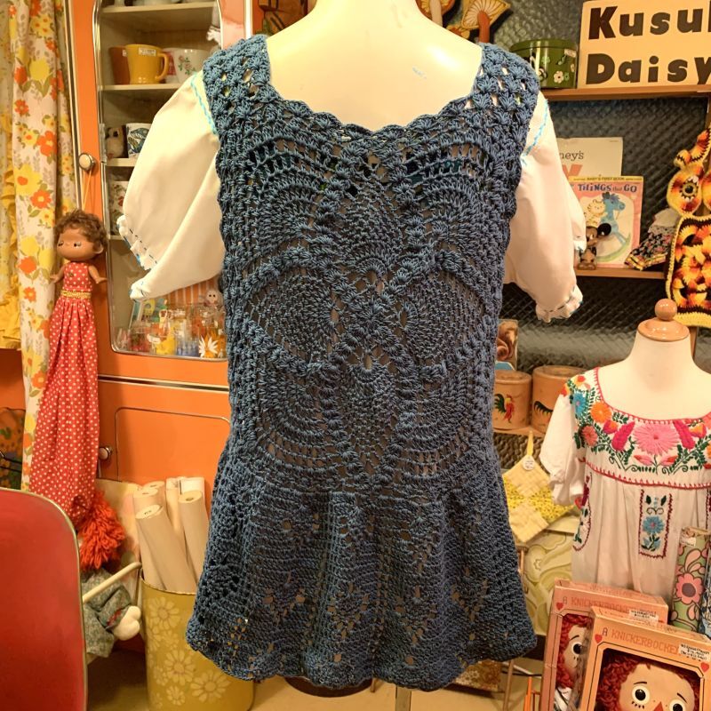 画像: Light blue Crochet tops 