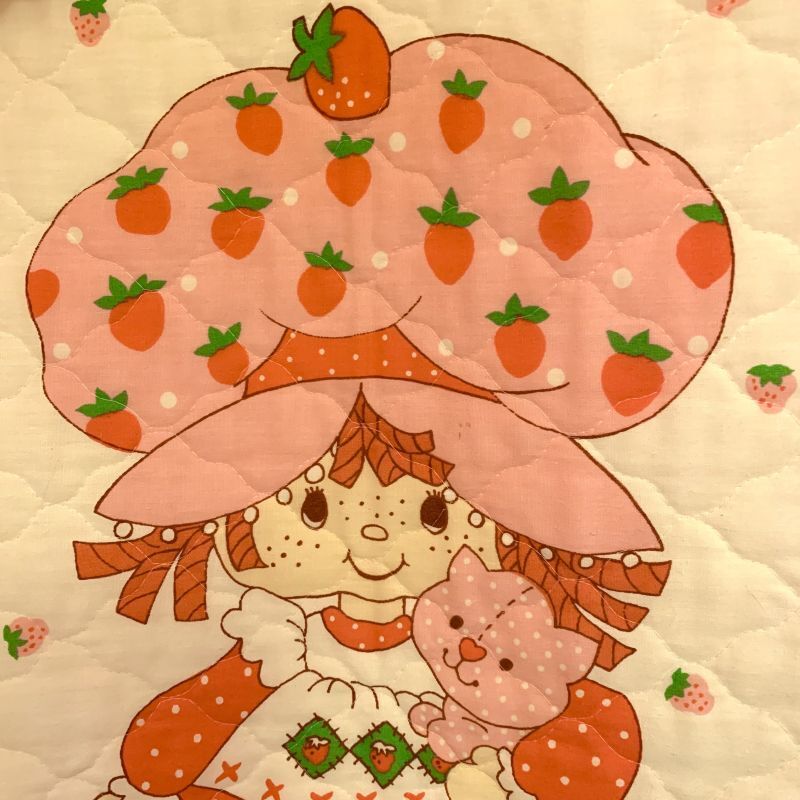 画像: Vintage Strawberry Shortcake フリル付きquilt cover