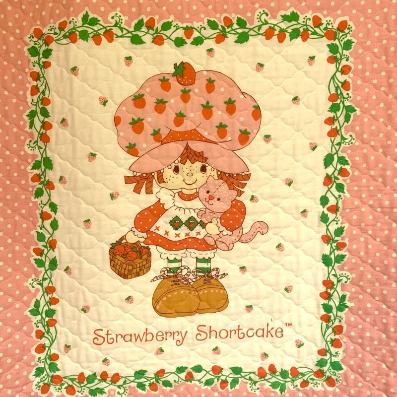 画像: Vintage Strawberry Shortcake フリル付きquilt cover