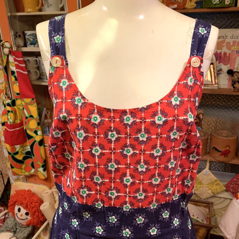 画像: Flower柄 Backbutton onepiece  