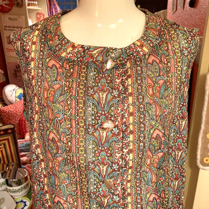 画像: Paisley pattern Sleeveless Tops