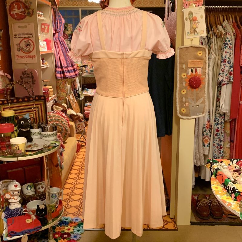 画像: Flower Embroidered patch Camisole dress  