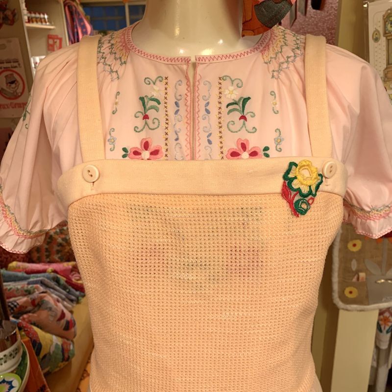 画像: Flower Embroidered patch Camisole dress  