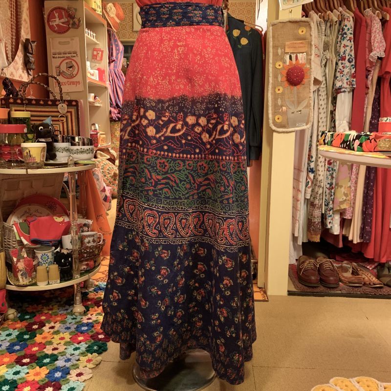 画像: Indian cotton  wrap skirt