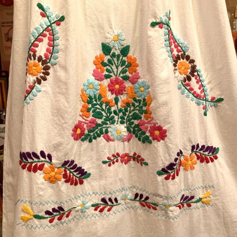 画像2: Flower embroidery mexican dress  