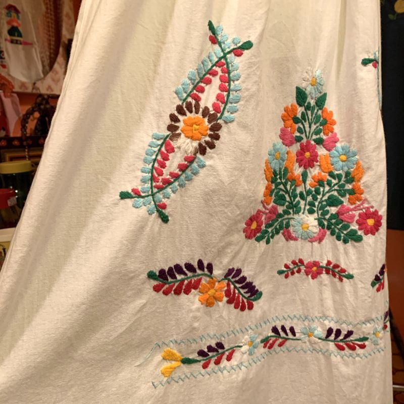 画像4: Flower embroidery mexican dress  