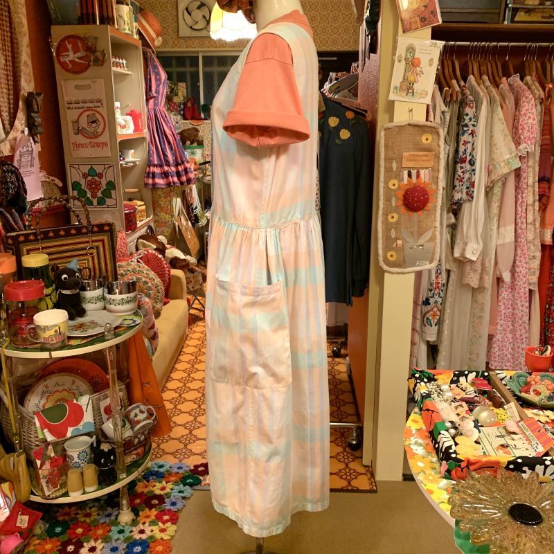 画像: Pastel madras check sleeveless onepiece