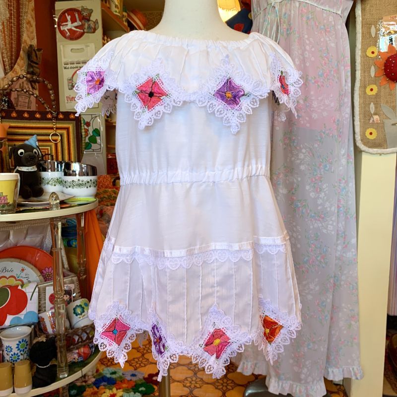画像1: 70'S Kid's Mexican embroidery dress