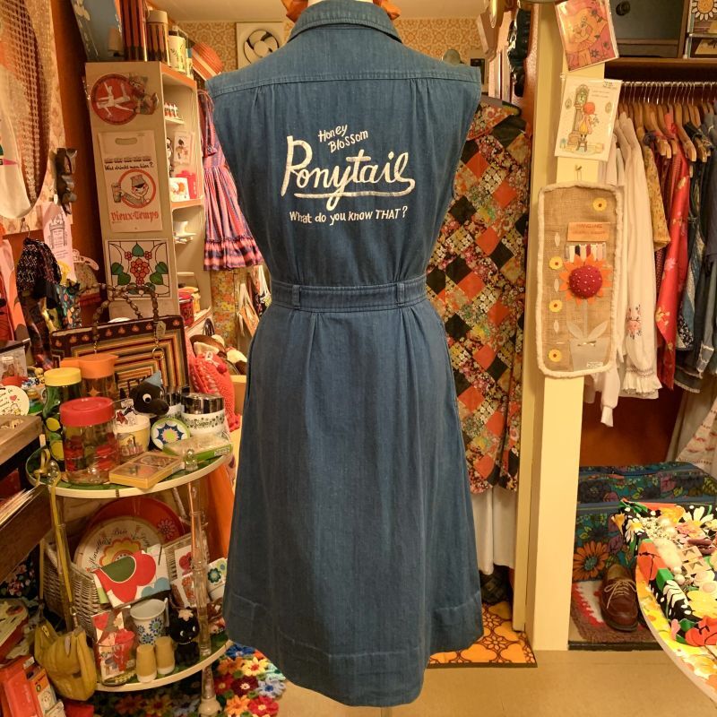 画像: Back embroidery denim onepiece  