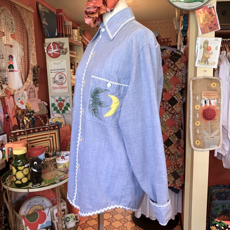 画像: OWL＆MOON Patchwork chambray shirt