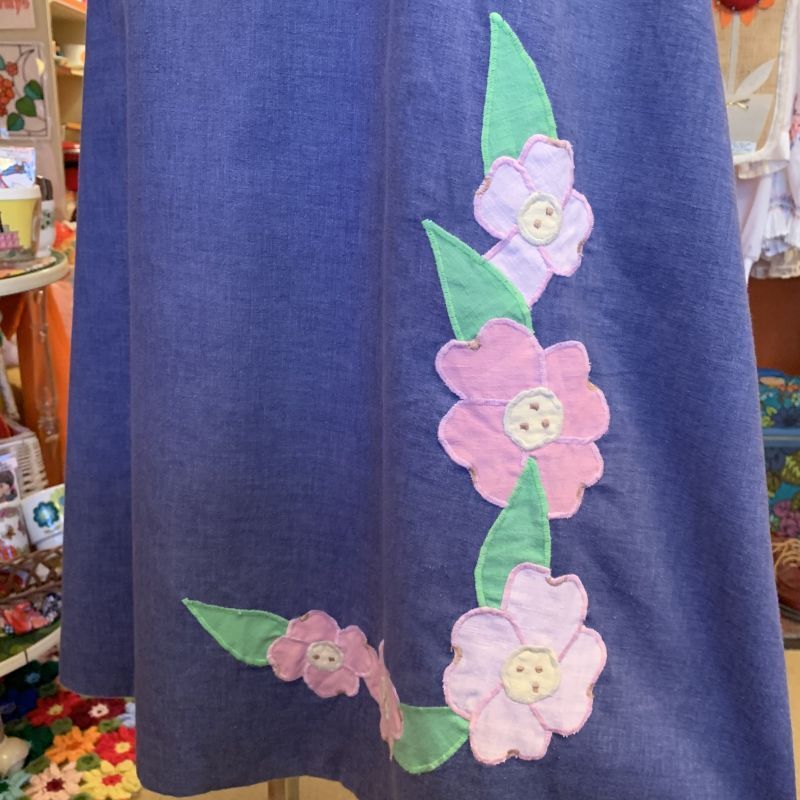 画像: Reversible flower patchwork wrap skirt