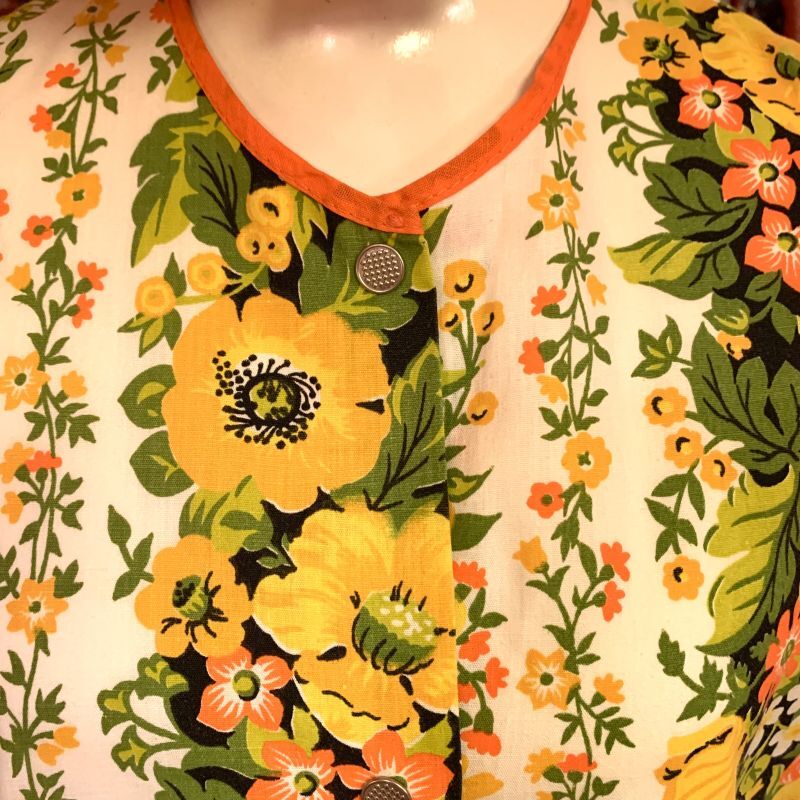 画像: Flower pattern vintage apron vest