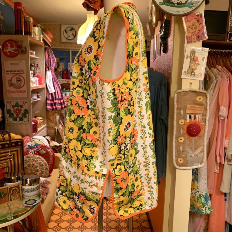 画像: Flower pattern vintage apron vest