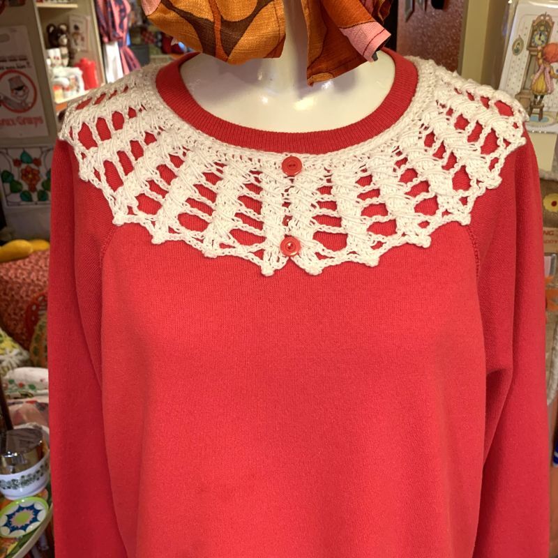 画像: Crochet decoration sweat