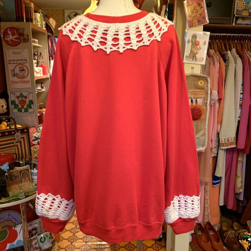 画像: Crochet decoration sweat