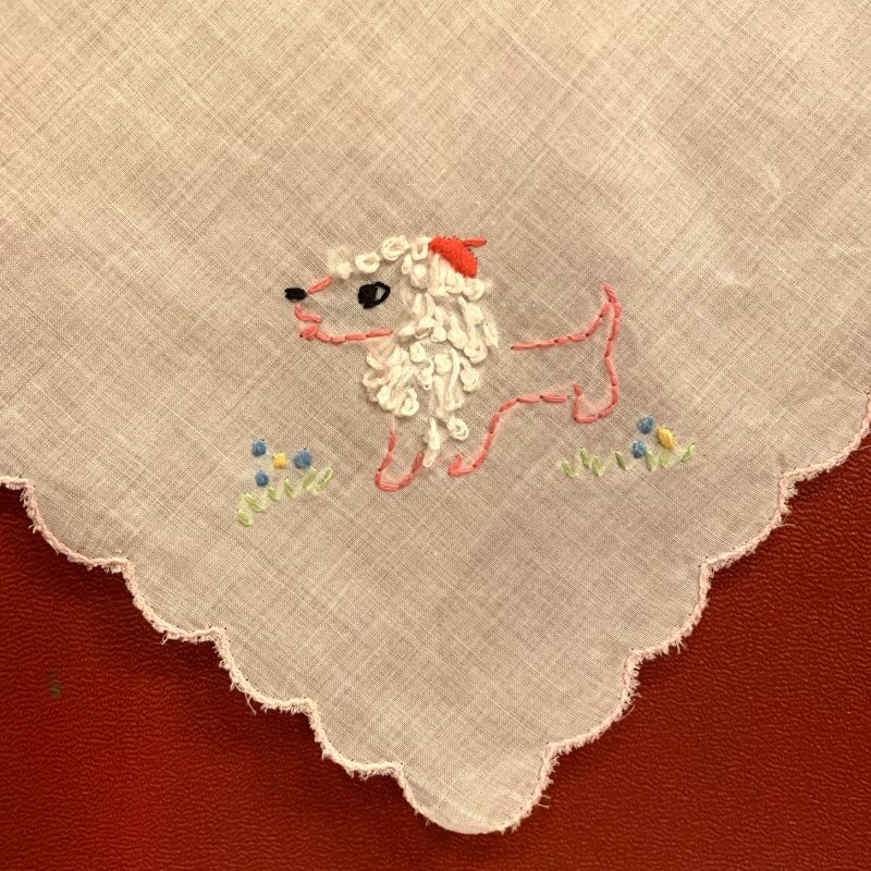画像: Beret Dog embroidery handkerchief