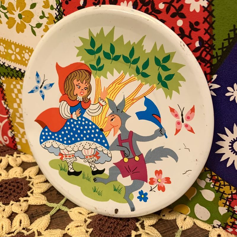 画像: little red riding hood tin plate