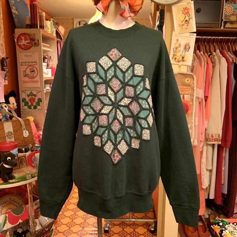 画像: Flower patchwork sweat