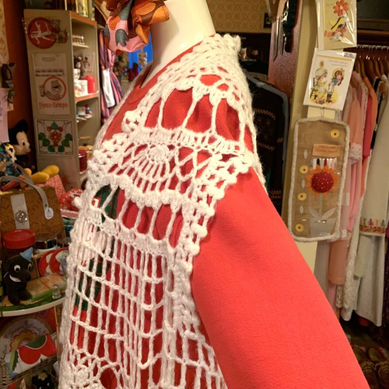 画像: Crochet knit cape