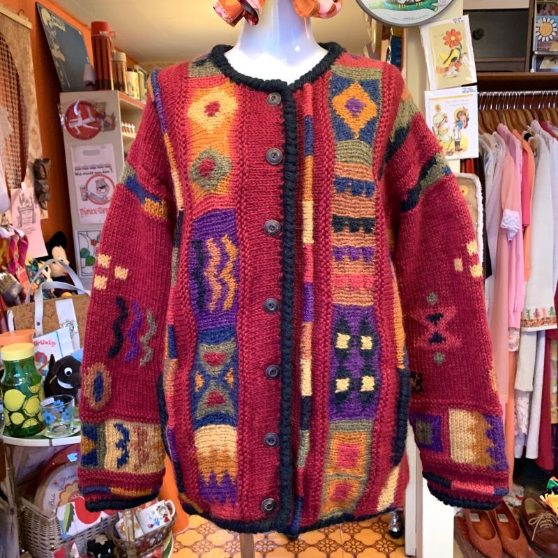 画像: (SALE) Design wool cardigan