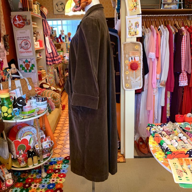 画像: （SALE）Brown velvet light coat