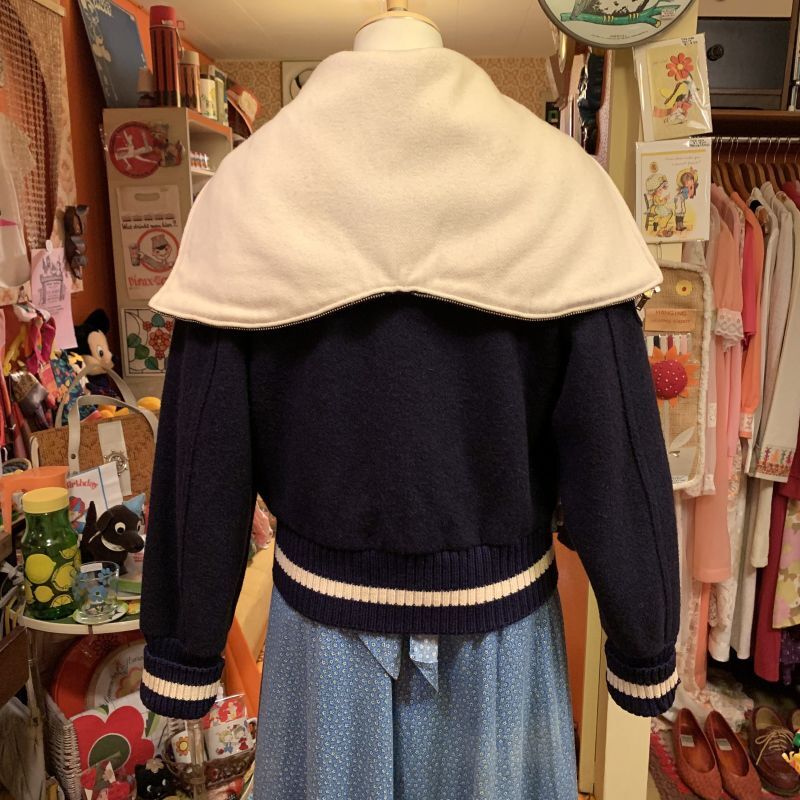 Lettered patch Sailor collar stadium jumper - kusukusu daisy