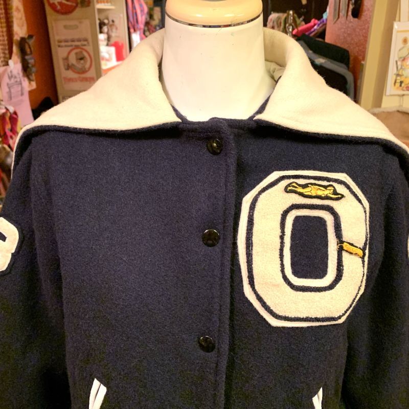 Lettered patch Sailor collar stadium jumper - kusukusu daisy