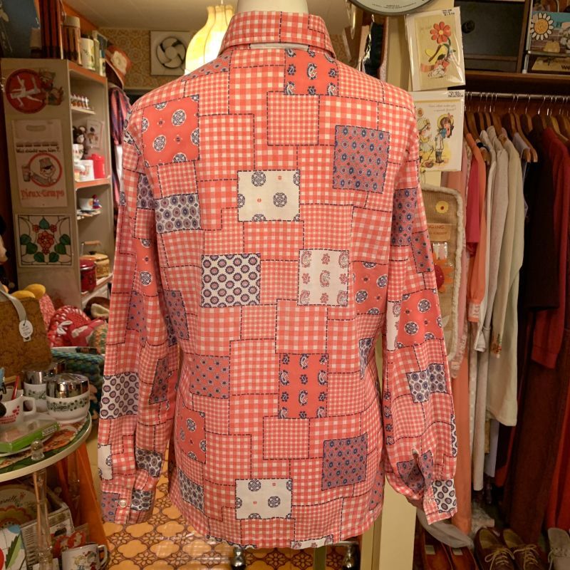 画像: Patchwork pattern shirt