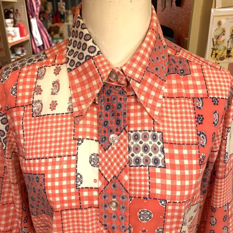 画像: Patchwork pattern shirt