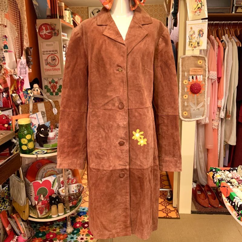 画像: Flower paint suede coat