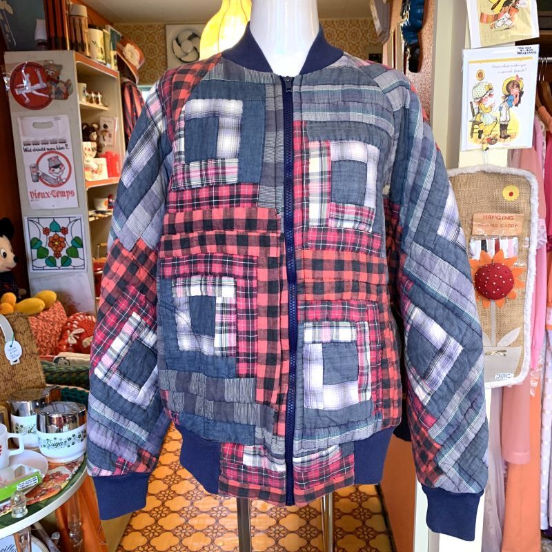 画像: Plaid patchwork quilted jacket