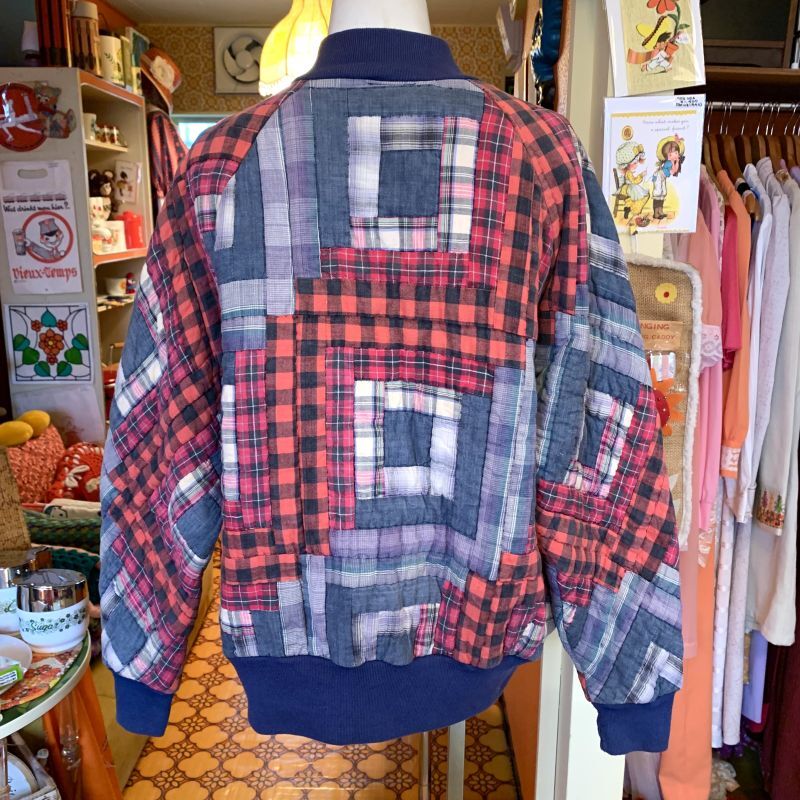 画像: Plaid patchwork quilted jacket