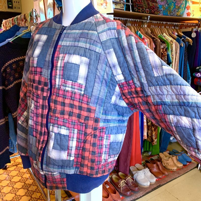 画像: Plaid patchwork quilted jacket