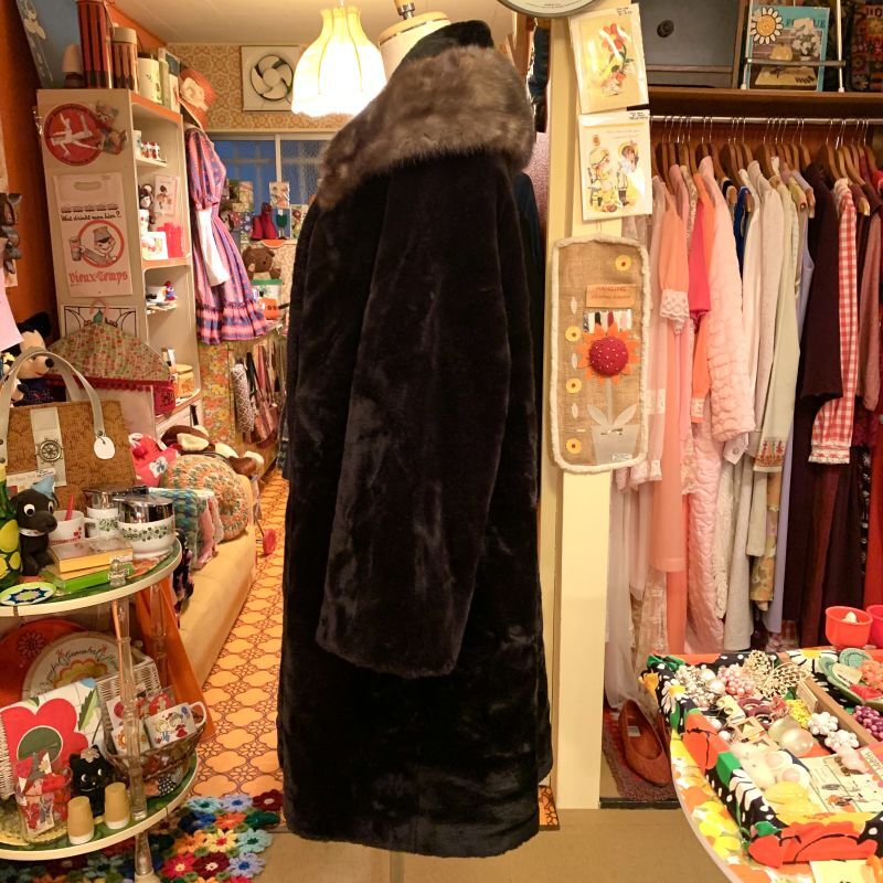 画像: UNION MADE Vintage BK/BR Eco fur coat