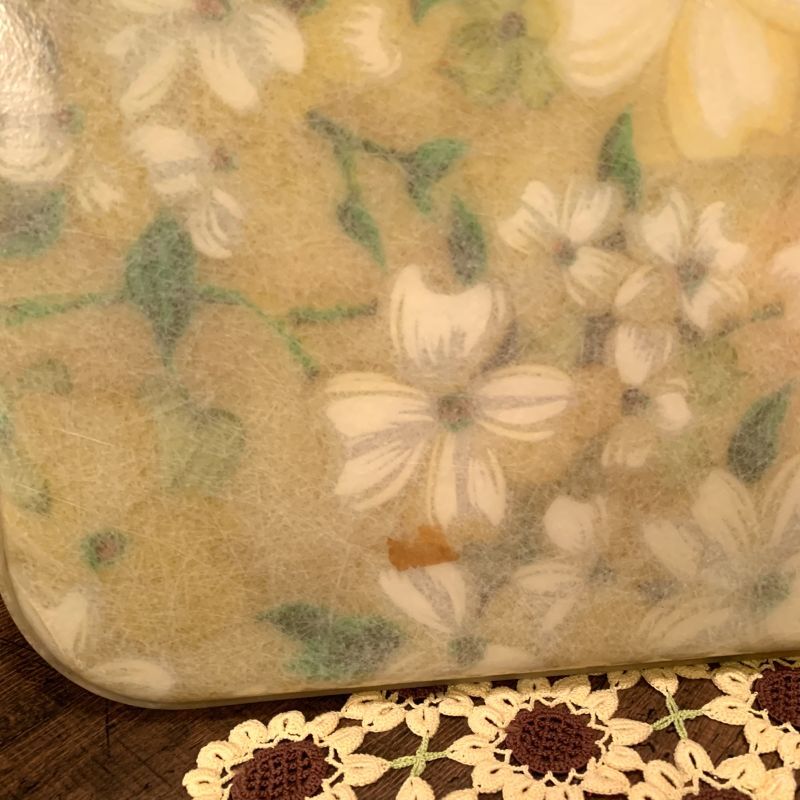 画像3: Vintage glass fiber flower pattern tray   A