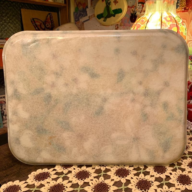 画像: Vintage glass fiber flower pattern tray  B