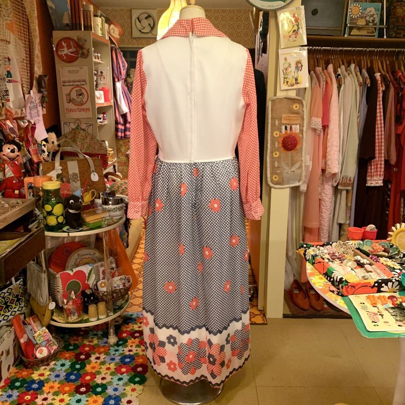 画像: Dot&Flower pattern vintage dress